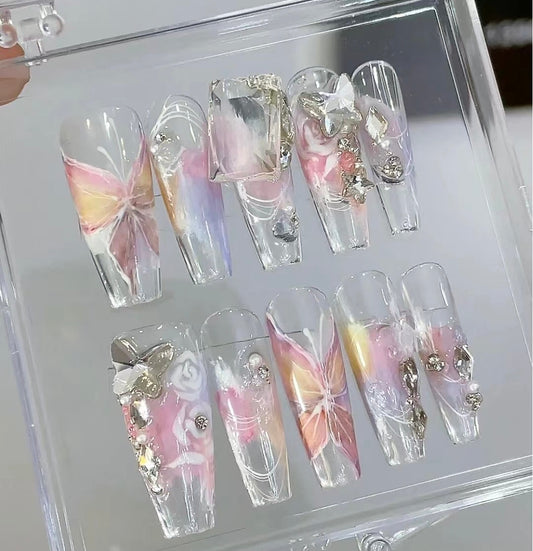 Colorful Butterfly nails