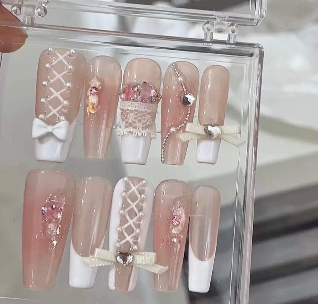 Pink cute nails