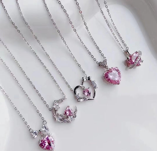 Pink love necklace series
