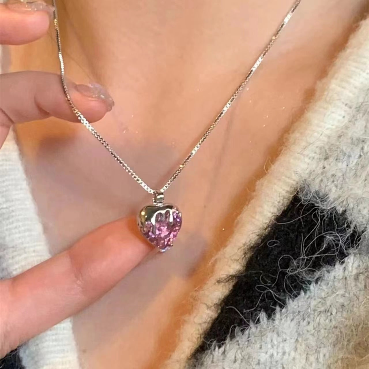Pink Love Necklace High Level Small Necklace