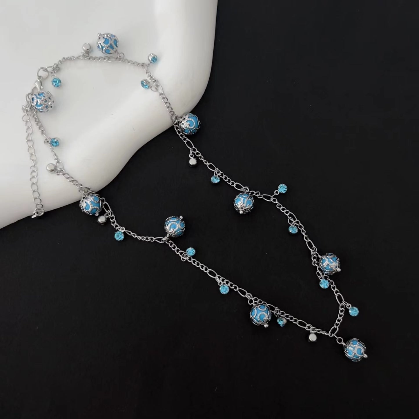 Blue Butterfly Tassel Necklace, Sweet and Cool, Spicy Girl, Pure Desire Wind, Collar Chain, Light Luxury, Small and Popular, High Grade Feeling Neckchain