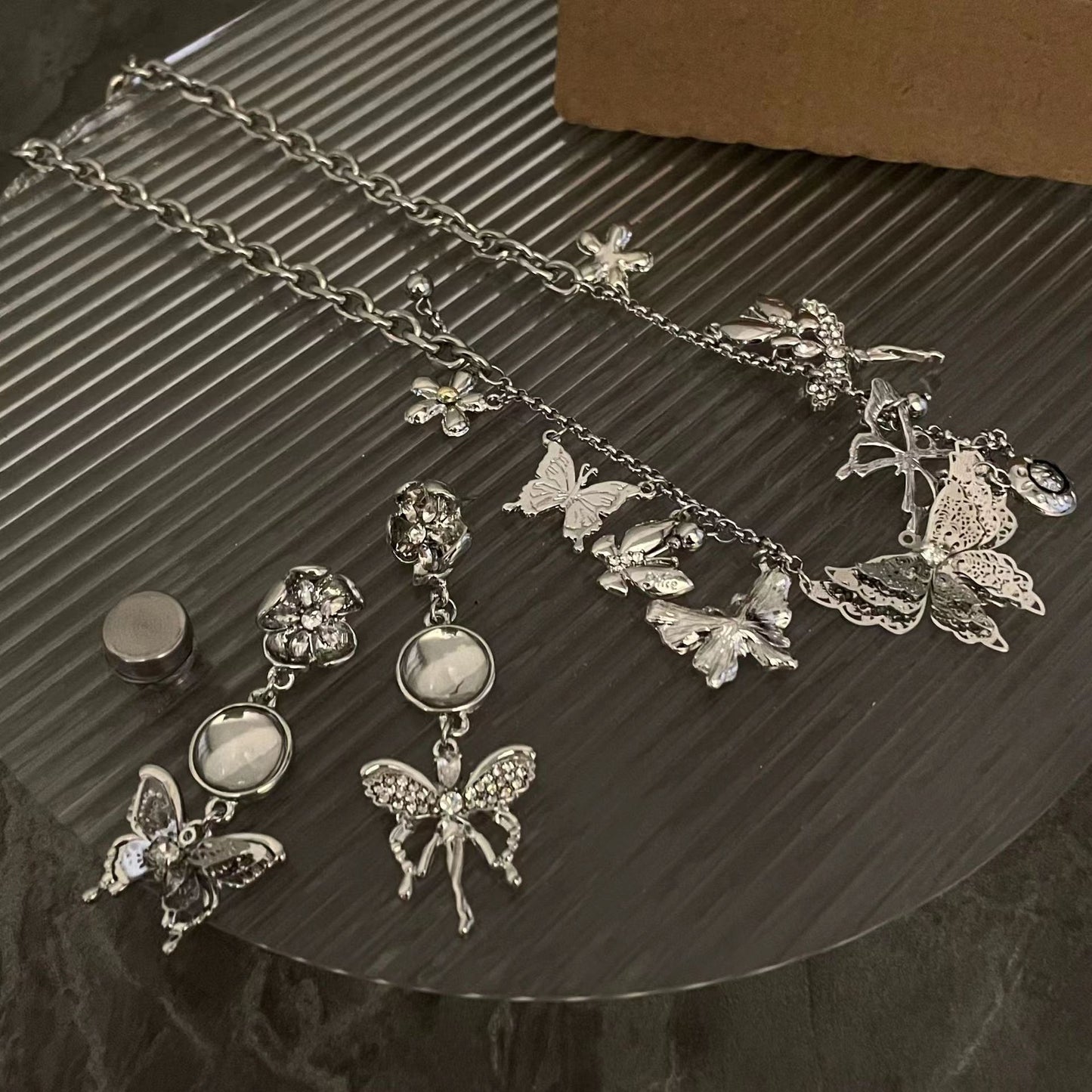 Sweet Dream Butterfly Tassel Earrings Women's Long Earrings High Grade Necklace Light Luxury Earrings