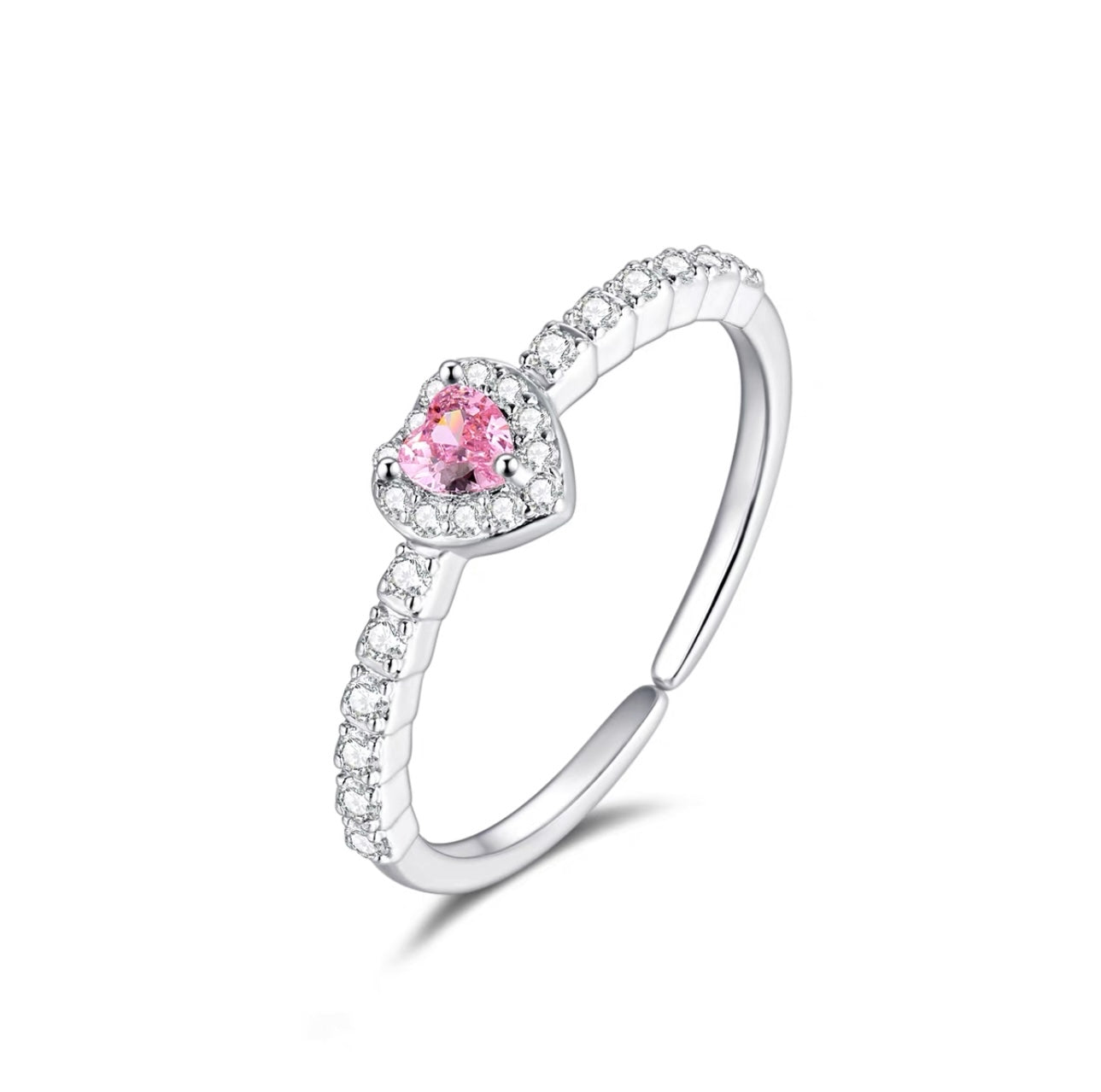 Cherry blossom pink ring six-piece set sweet flash diamond love gemstone butterfly ring