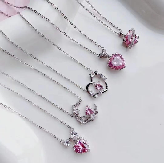 Pink love necklace series
