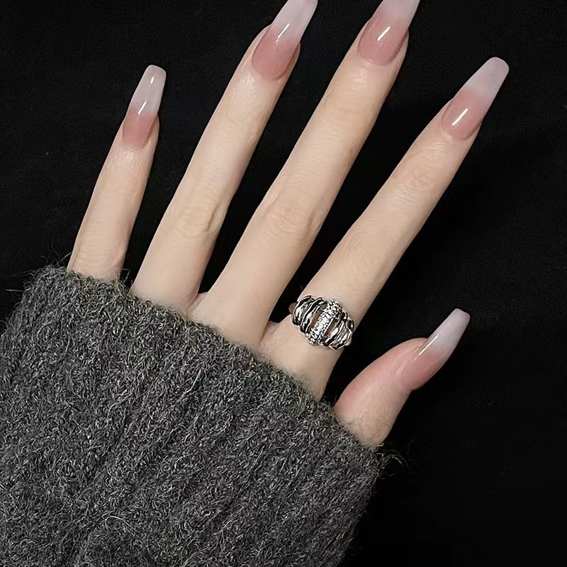 Niche design sense irregular set diamond zircon simple ins cold wind senior light luxury index finger ring female