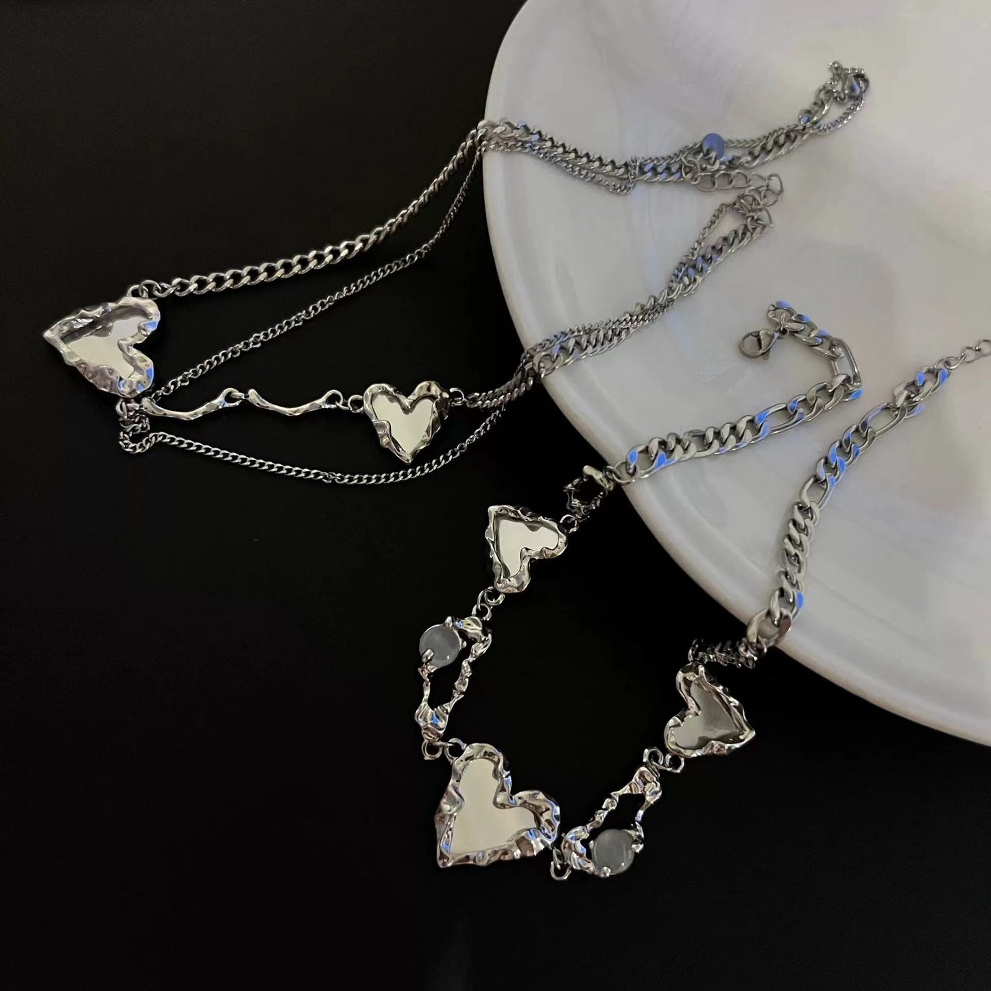 Niche design mirror love necklace
