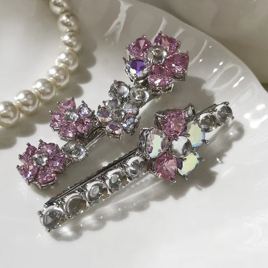 fashion high-grade side bright diamond flower hairpin hairpin