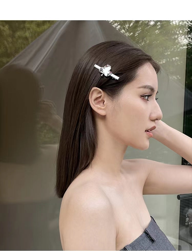 Poker mirror Gem Love plum blossom edge clip simple hair accessories personalized hair clip female