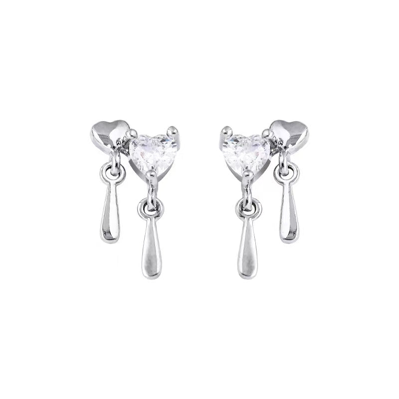 925 Love Earrings Sterling Silver female water drop earrings