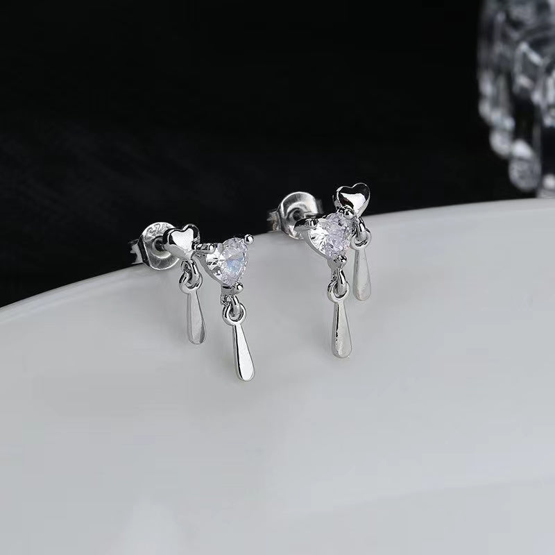 925 Love Earrings Sterling Silver female water drop earrings