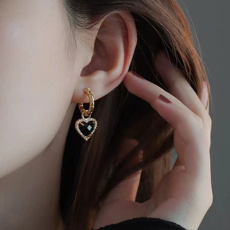 Black Gold Love Earrings