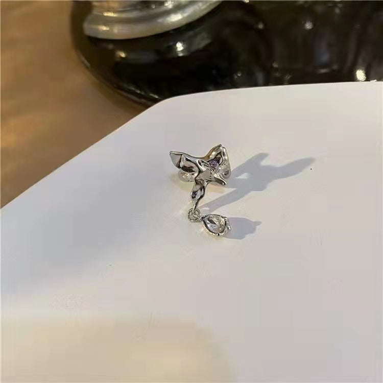 925 silver needle set diamond geometric irregular Tassel Earrings