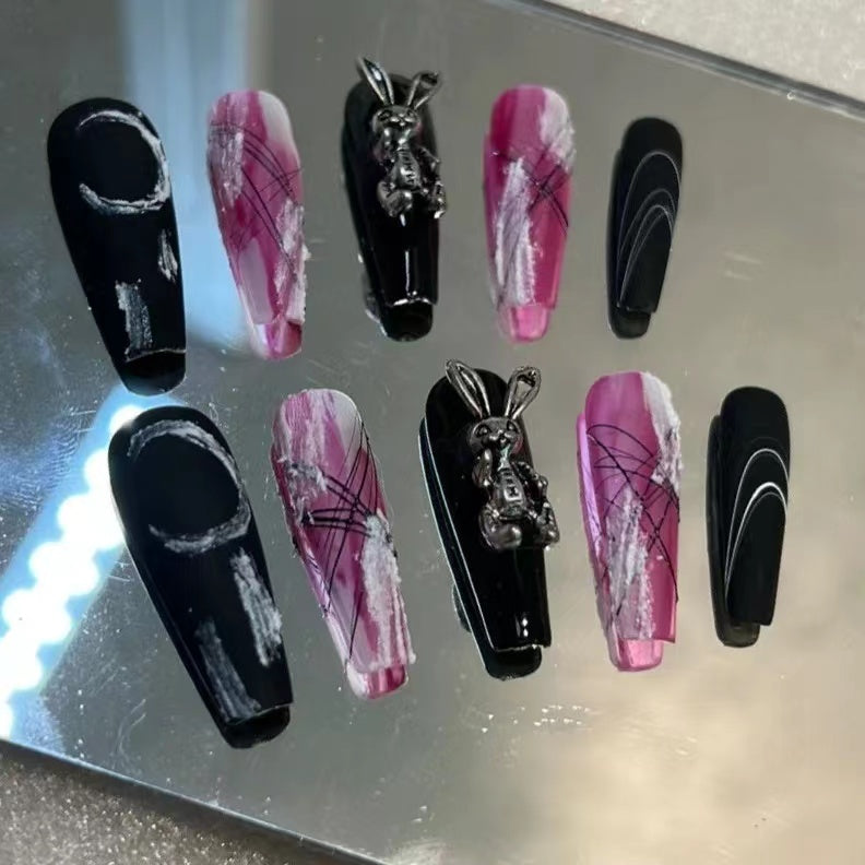 [Handmade custom nail] handmade nail luxury fake nail plaster temperament finished wear nail repeated use