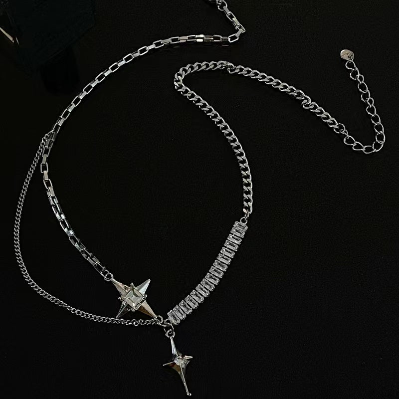 Crucifix star full diamond necklace