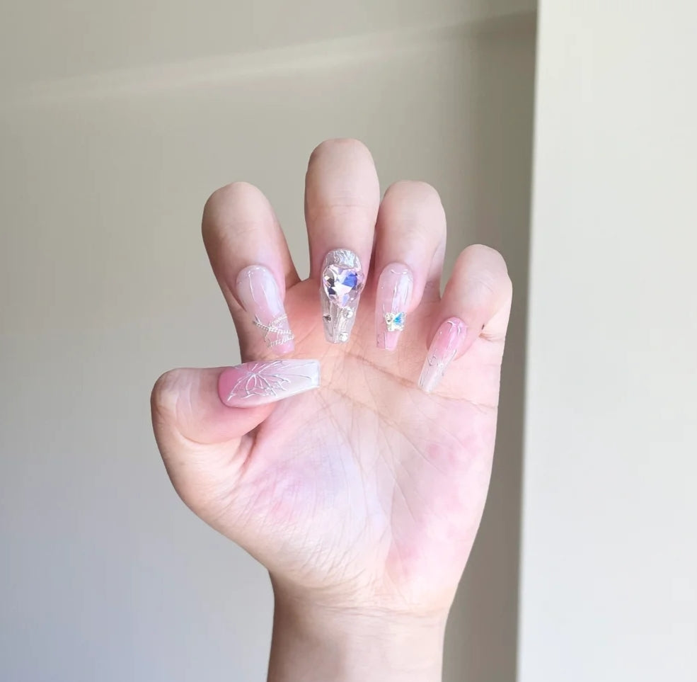 handmade light therapy custom wear nail removable fake nails
