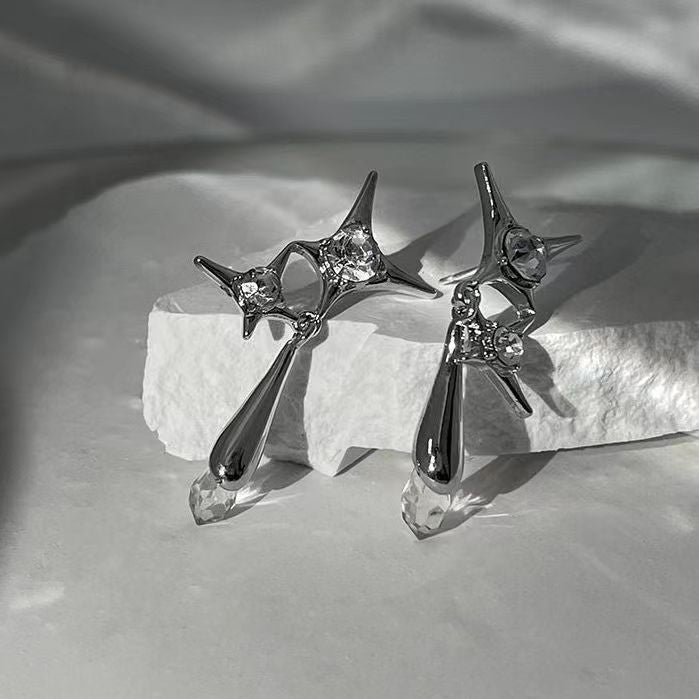 flash Diamond Star Earrings Female Minority Design Earrings