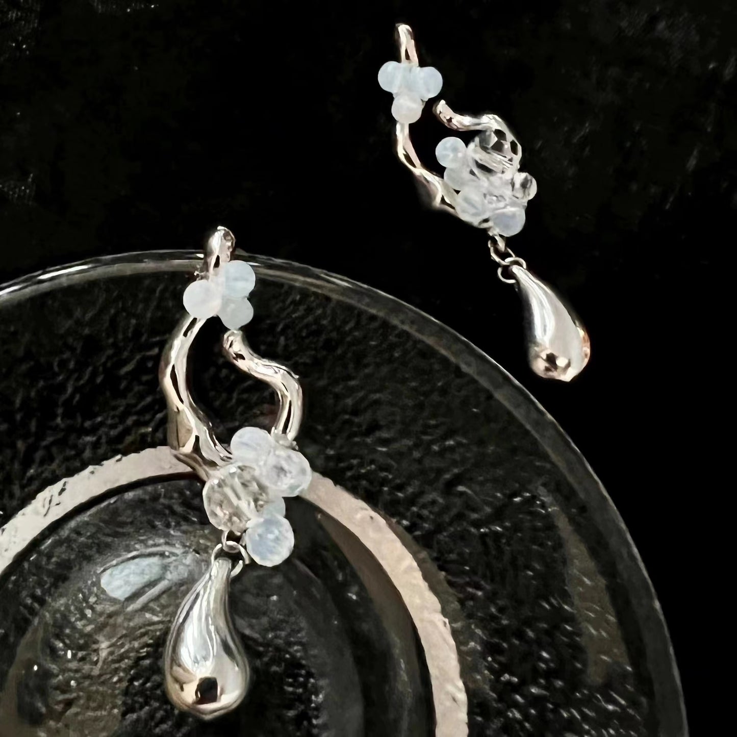 Niche design sense liquid dissolution earrings and necklace