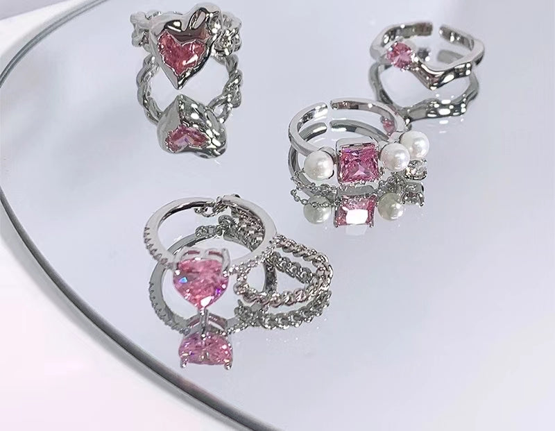 Pink Love Pearl Diamond Ring