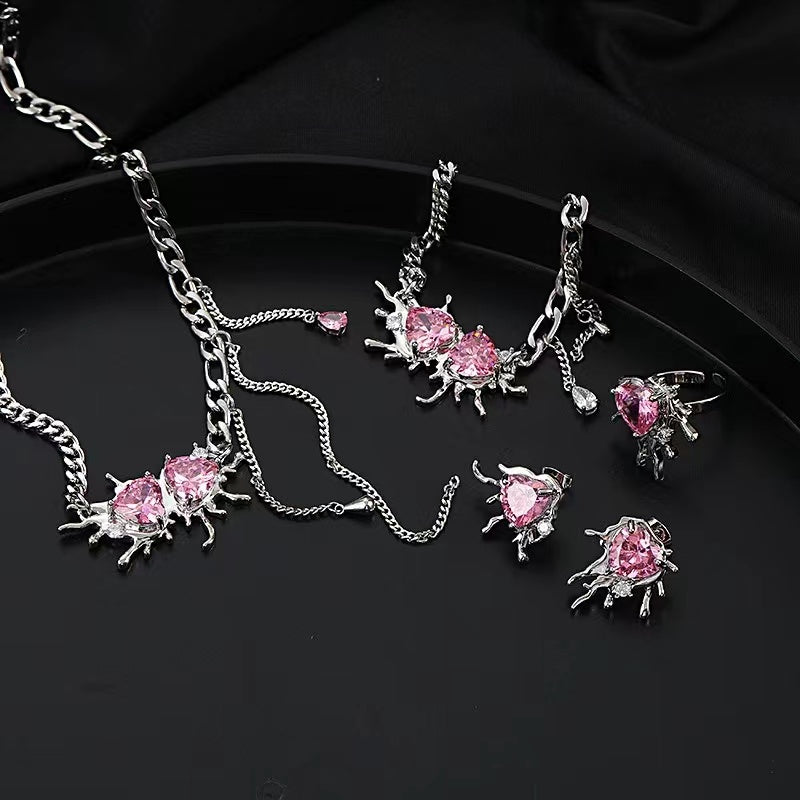 Love zirconia unique exaggerated ornaments sweet cool necklace