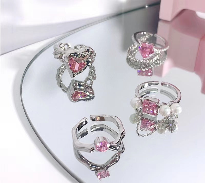 Pink Love Pearl Diamond Ring