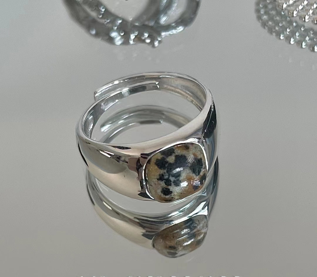 Irregular texture 925 sterling silver ring