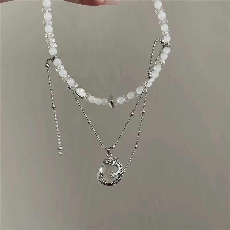 Shanhaijing dragon pattern country wind 2YK necklace collarbone chain