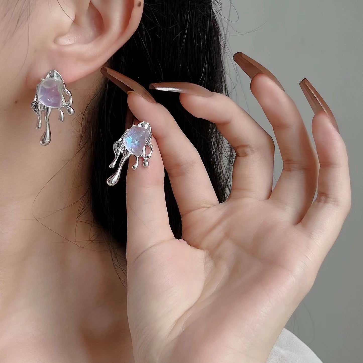 Irregular Earrings multi-layer transparent acrylic
