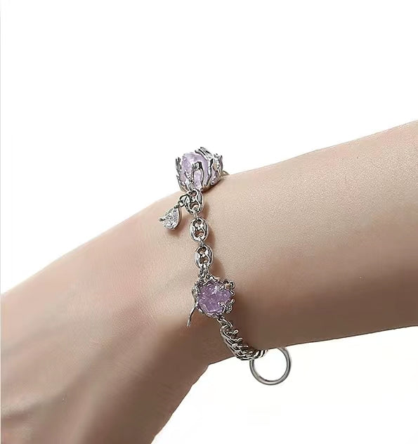 Original natural stone bracelet girls niche design sense of senior autumn new temperament literary Harajuku wind hand jewelry