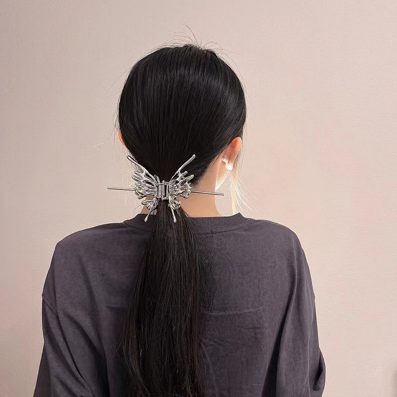 Metal butterfly grip clip female niche personality design sense hair grip headdress hair clip