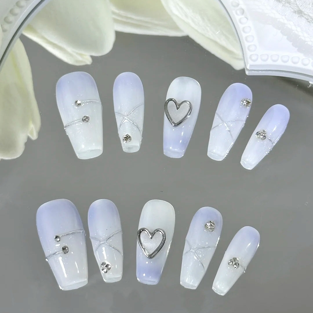 Wear fake nail patch to customize the finished nail enhancement net red minimalist halo dye soft nude bride's pregnant nail
