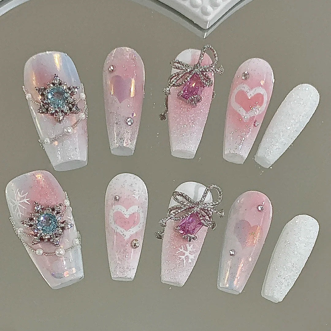 Teenage sweetheart angel wing style wearing nail patch pure manual nail enhancement detachable style