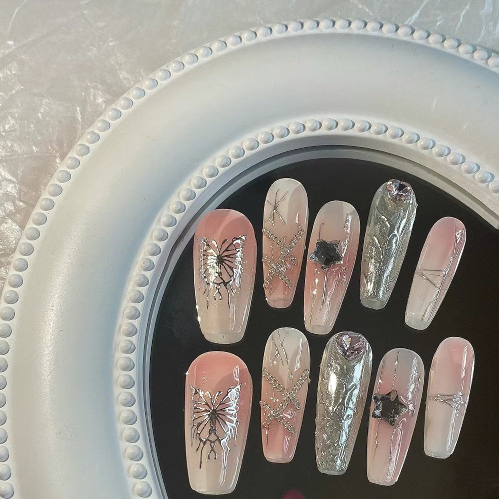 Handmade special nail plate for wearing nails 2022 new nail plate wearable nail plate patch antique nail plate