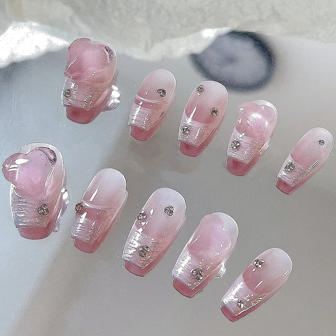 Manual customized gradient aurora French ins nail patch nail enhancement wear
