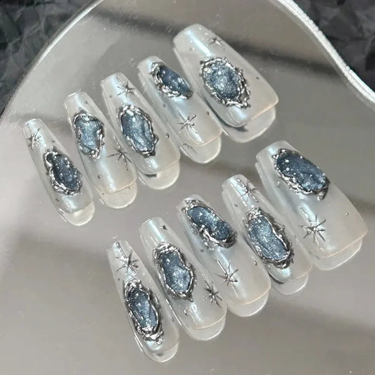 Wearing nails, hand-made halo dyeing, cool style, manicure patch, fake nails, light luxury, high grade, new autumn and winter 2022