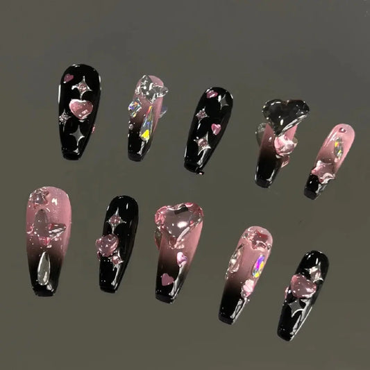 Wearing Nail Pure Manual Customizable Wearable Finished Nail Enhancement Removable y2k Sweet Girl Spicy Girl Style