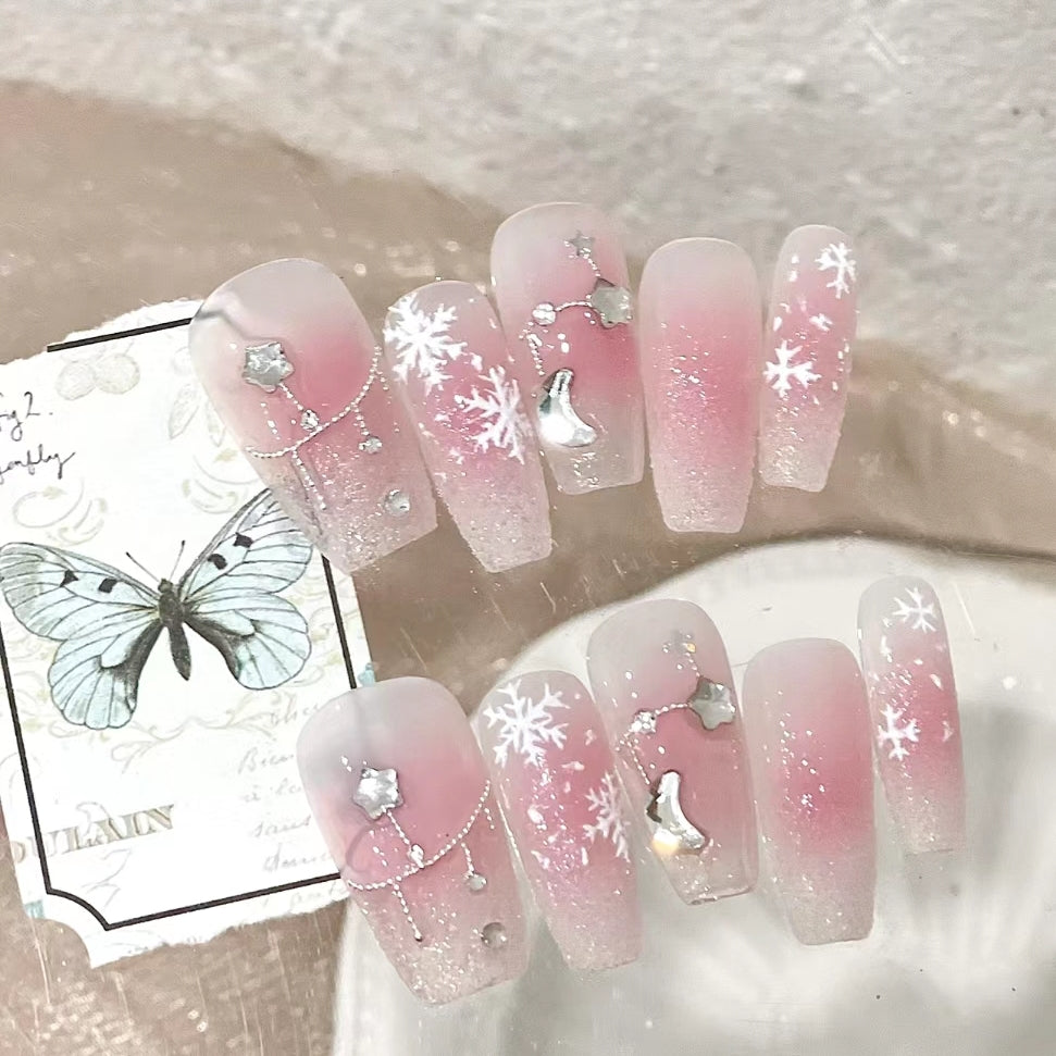 Popular girl sweet angel wing style wearing nail patch pure manual manicure removable style