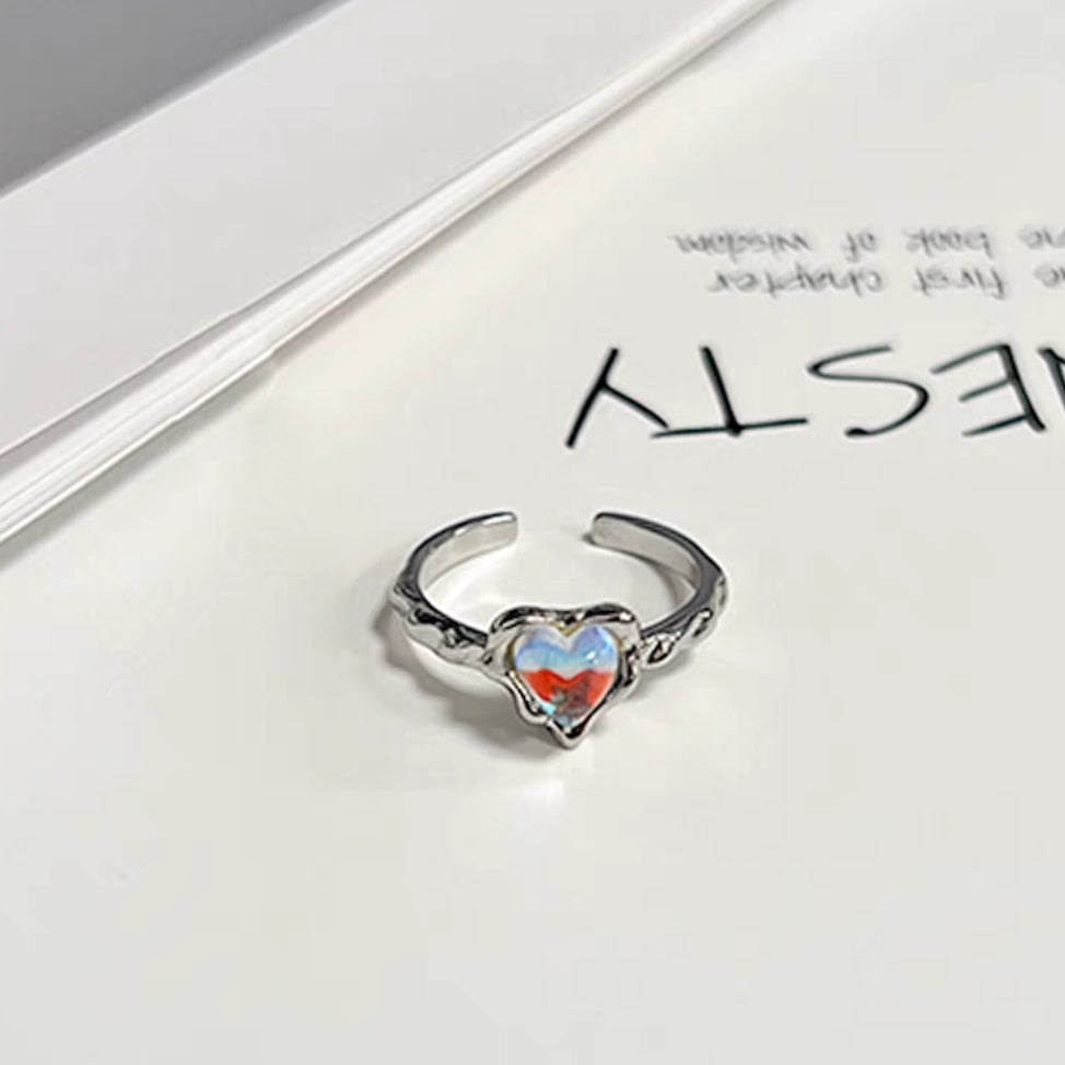 Winter minority design opening adjustable ring Japanese and Korean moonstone ring female