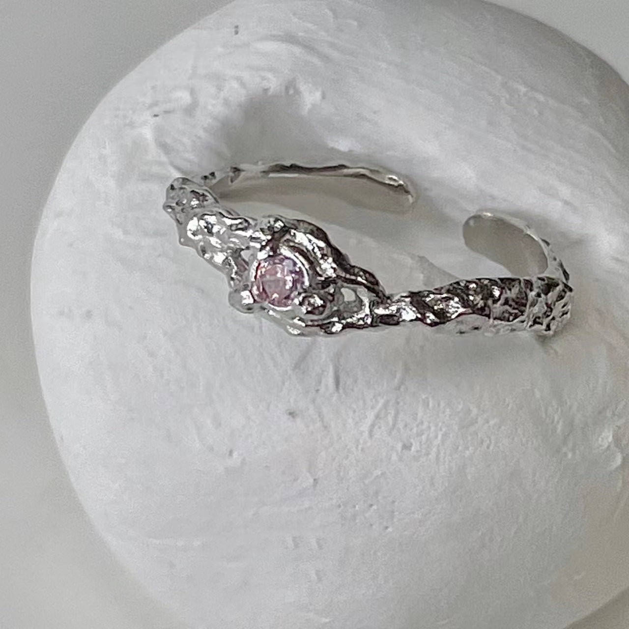 Spicy Sweetheart 925 Sterling Silver Pink Diamond Love Ring