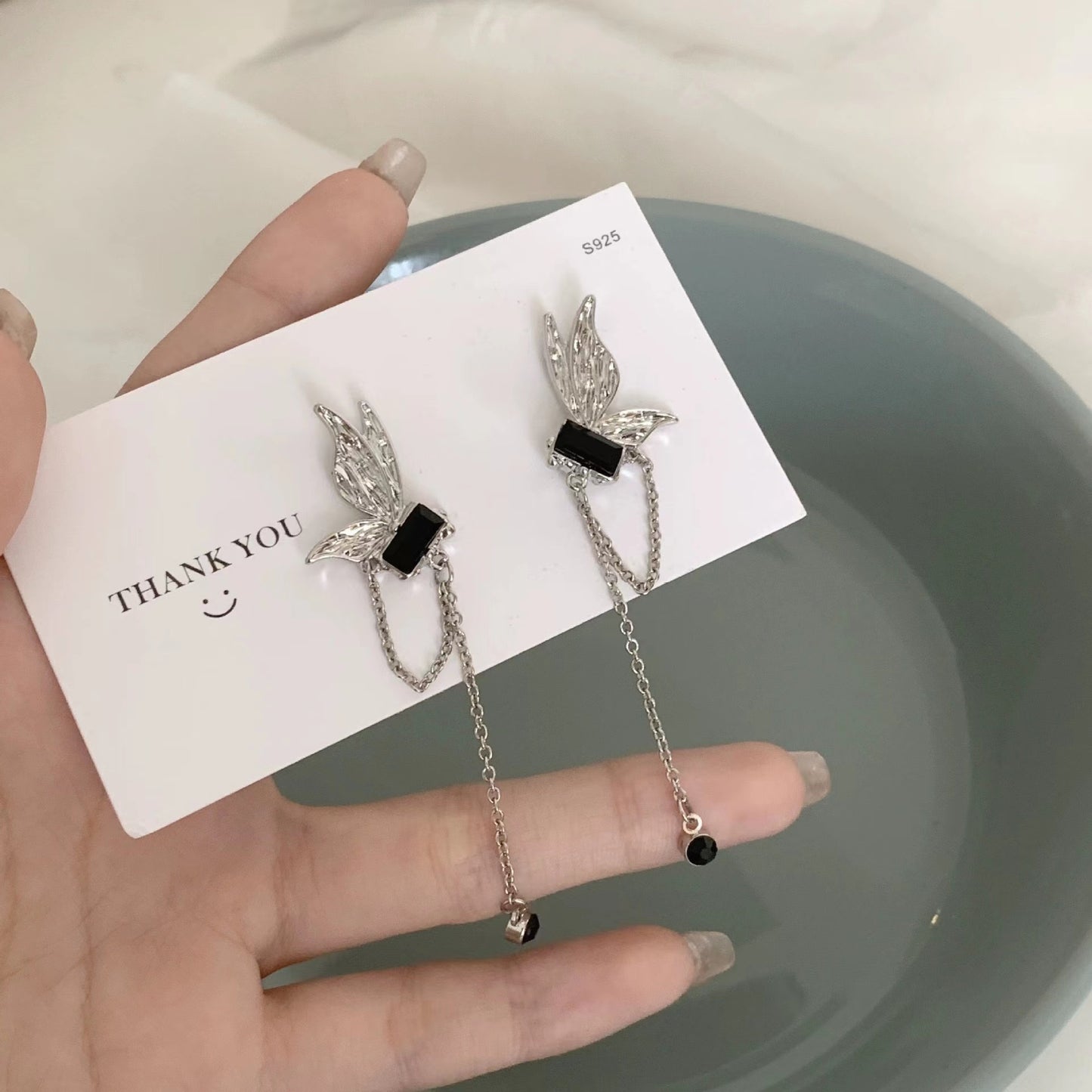 female South Korea light luxury niche design senior ear clip earrings