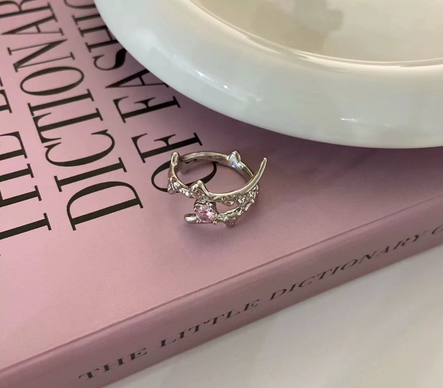 Sweet cool personalized pink zirconia ring