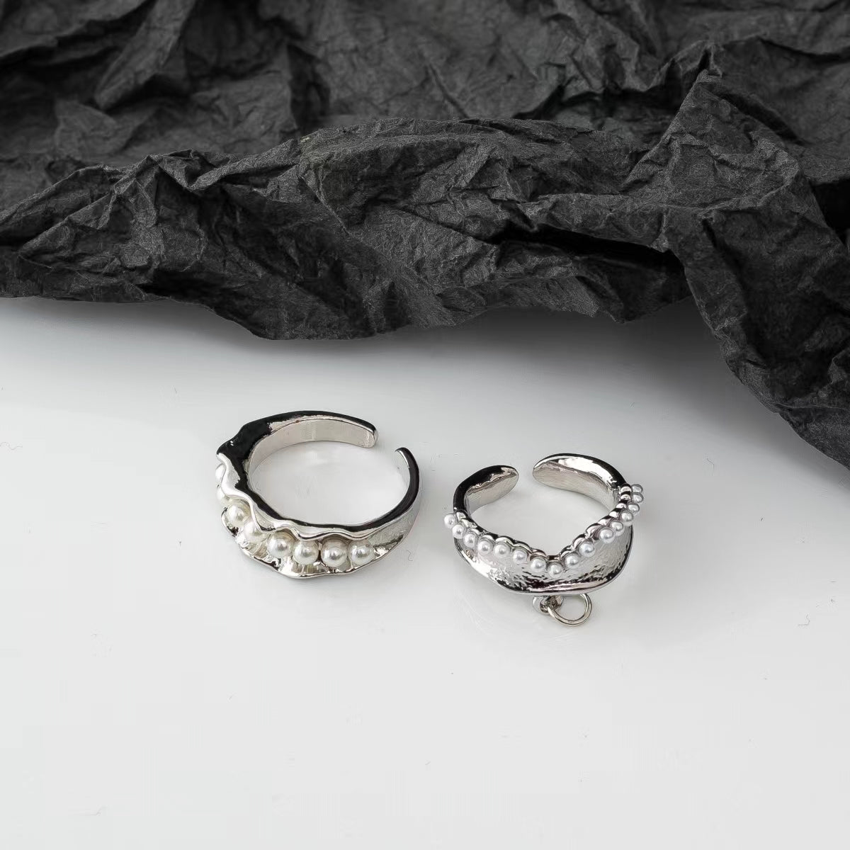 Pearl Irregular Metal Ring