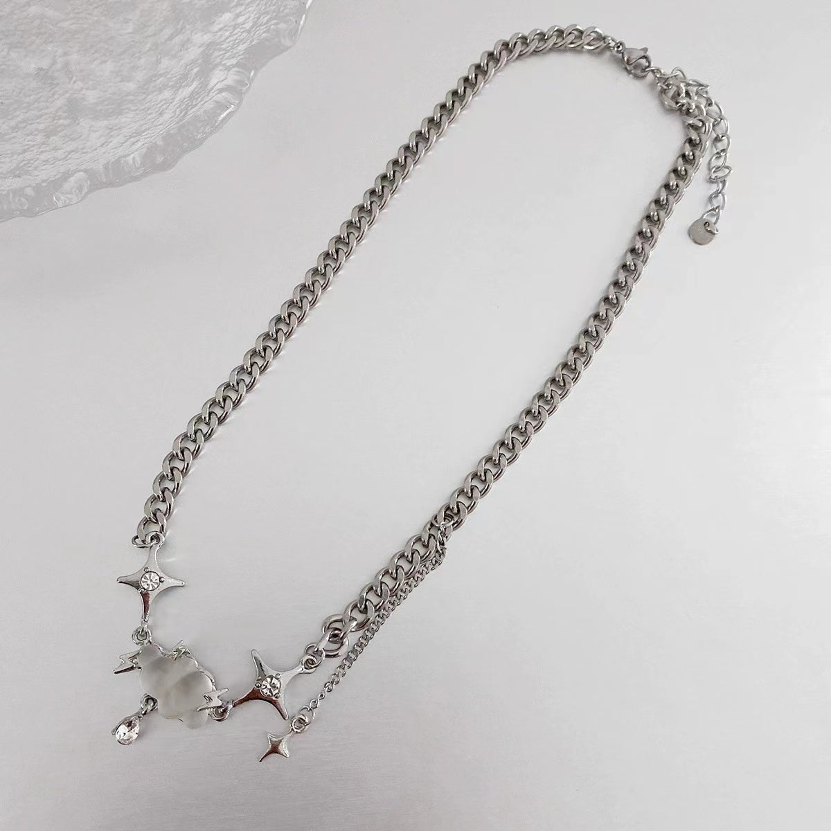 Frosted clouds starburst necklace simple niche design sense clavicle chain