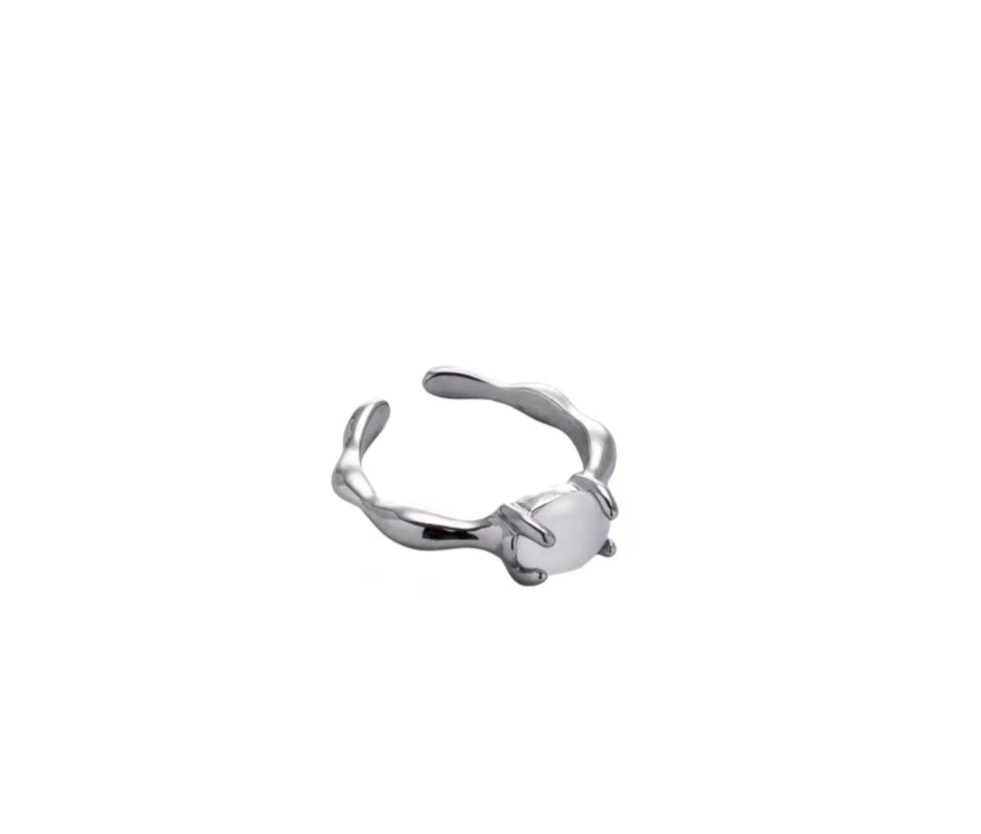 Moonstone ring female niche design premium feeling ring