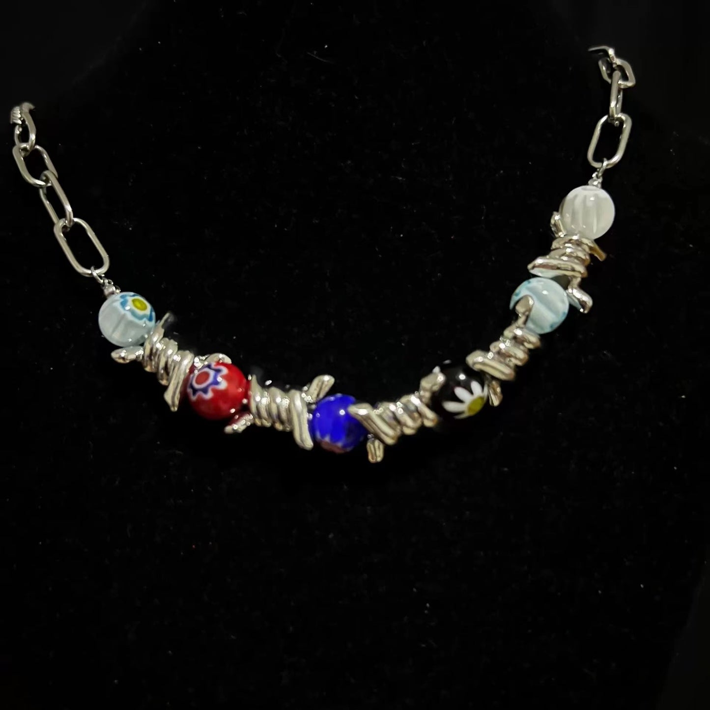Love necklace colored glaze clavicle chain