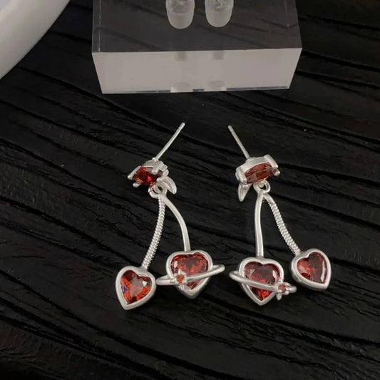 Red cherry earrings with a premium feel