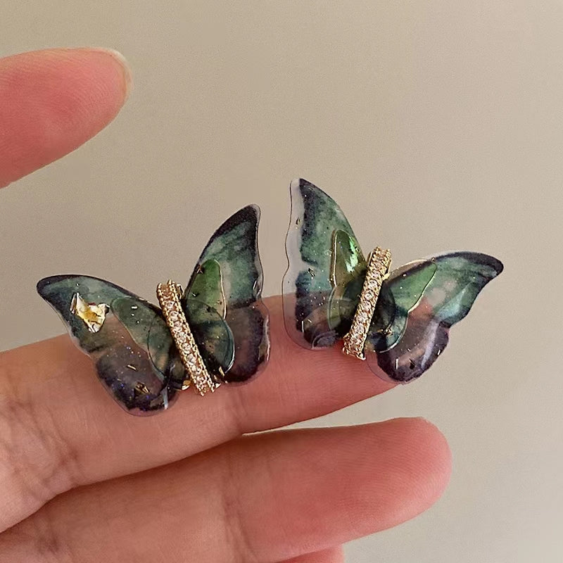 Dream butterfly flying through the self-retained super fairy acrylic butterfly earrings