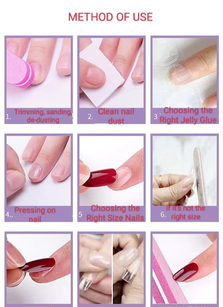 Blush purple stars pure desire wind nail patch new removable false nails