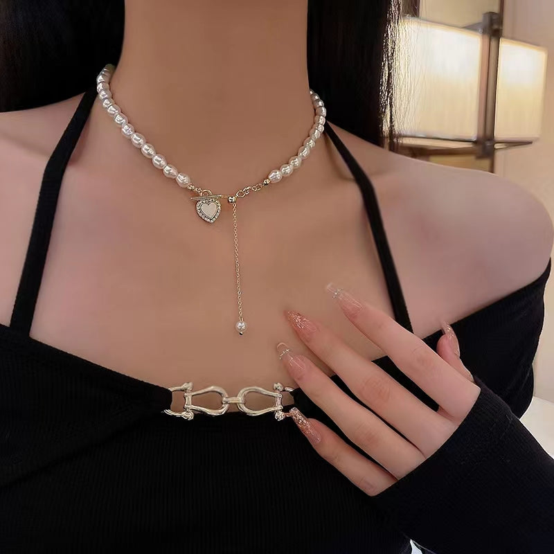 Love pearl necklace female