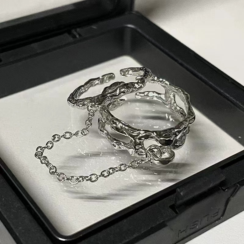 Niche design sense irregular set diamond zircon simple ins cold wind senior light luxury index finger ring female