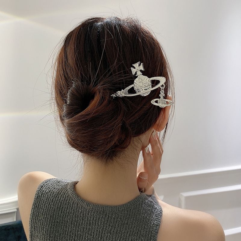 Retro Chinese Flash Diamond Saturn Hairpin Small High Level Simple Hairpin Daily Hairpin Hairpin Net Red Headwear Girl